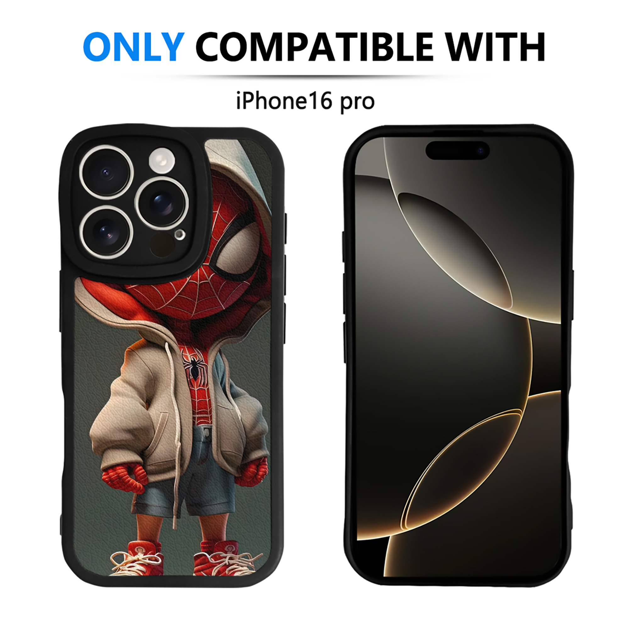 （画像用） Spider Man スパイダーマン 【iPhone 16シリーズ対応】シリコンスマホケース（レザー調） 材質：シリコン